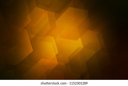 Dark Orange vector pattern with colorful hexagons. Illustration of colored hexagons on white surface. Pattern for ads, leaflets.