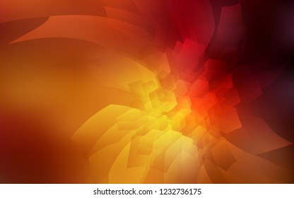 Dark Orange vector pattern with colorful hexagons. Glitter abstract illustration in hexagonal style. Pattern for ads, leaflets.