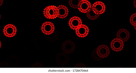 Dark orange vector pattern with coronavirus elements. Colorful abstract illustration with gradient medical shapes. Simple drawing against danger fever.
