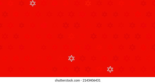 Dark orange vector pattern with coronavirus elements. Smart illustration with covid signs in decorative style. Wallpaper for health protection.