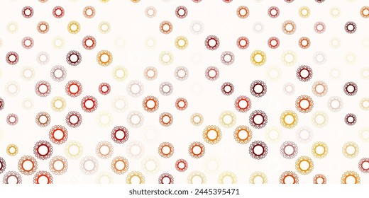 Dark orange vector pattern with coronavirus elements. Simple design in abstract style with infection forms. Wallpaper for health protection.