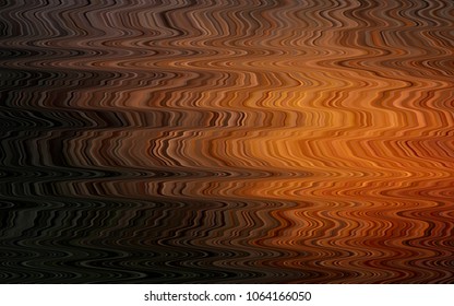 Dark Orange vector pattern with curved circles. Shining crooked illustration in marble style. Textured wave pattern for backgrounds.