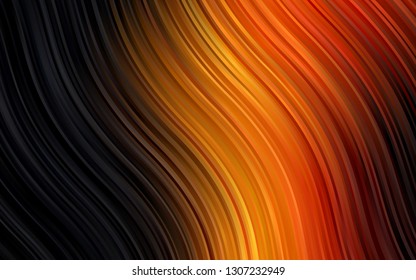 Dark Orange vector pattern with curved circles. Shining crooked illustration in marble style. The template for cell phone backgrounds.