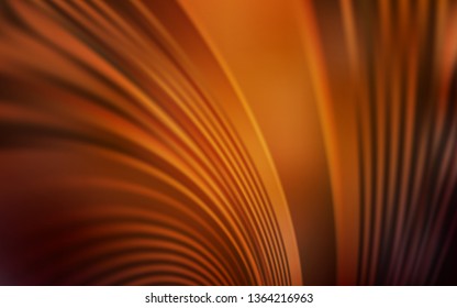 Dark Orange vector pattern with curved lines. An elegant bright illustration with gradient. A completely new design for your business.