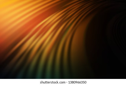 Dark Orange vector pattern with curved lines. Colorful geometric sample with gradient lines.  Abstract style for your business design.