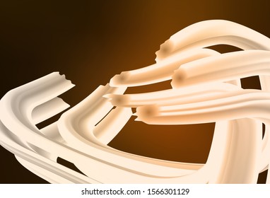 Dark Orange vector pattern with curved lines. A sample with colorful lines, shapes. Template for cell phone screens.