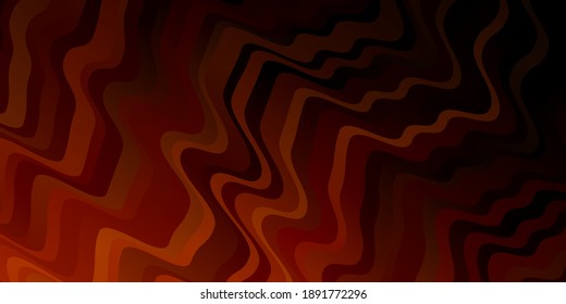 Dark Orange vector pattern with curved lines. Brand new colorful illustration with bent lines. Smart design for your promotions.