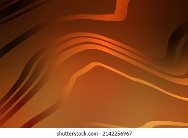 Patrón vector naranja oscuro con líneas curvas. Ilustración abstracta de gradiente moderno con líneas de banda. Mejor diseño para su negocio.