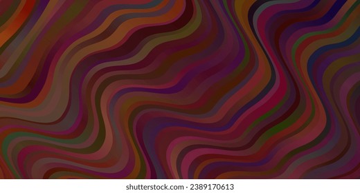 Dark Orange vector pattern with curved lines. Colorful illustration in circular style with lines. Smart design for your promotions.