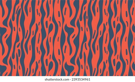 Dark Orange vector pattern with curved lines. Vector background. Vector Illustration Tiger Fur Pattern Background.
