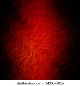Dark Orange vector pattern with curves. Abstract illustration with gradient bows. Best design for your posters, banners.