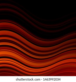 Dark Orange vector pattern with curves. Colorful illustration in circular style with lines. Pattern for booklets, leaflets.