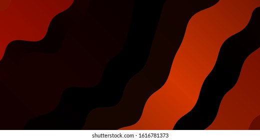 Dark Orange vector pattern with curves. Abstract illustration with gradient bows. Template for your UI design.