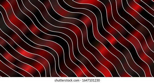 Dark Orange vector pattern with curves. Abstract illustration with bandy gradient lines. Pattern for booklets, leaflets.