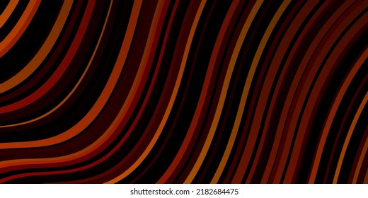 Dark Orange vector pattern with curves. Abstract gradient illustration with wry lines. Design for your business promotion.