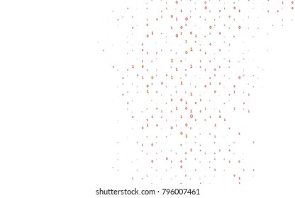 Dark Orange vector pattern with Digit symbols. Illustration with Numeral symbols on abstract template. The pattern can be used as ads, poster, banner for books.
