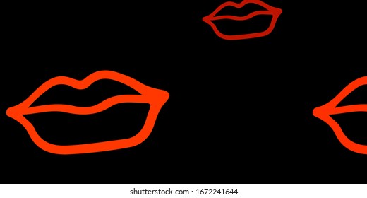 Dark Orange vector pattern with feminism lips elements. Colorful feminism symbols with a gradient in modern style. Elegant design for wallpapers.