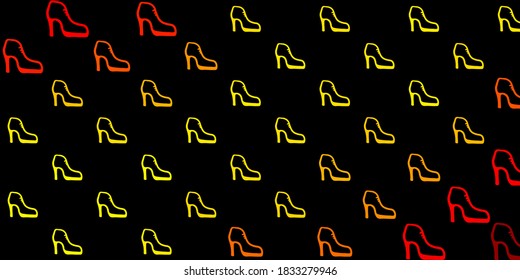 Dark orange vector pattern with feminism elements. Colorful illustration with gradient feminism shapes. Simple design for your web site.