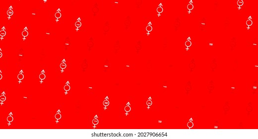 Dark Orange vector pattern with feminism elements. Abstract illustration with a depiction of women power. Background for International Women Day.