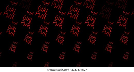 Dark Orange vector pattern with feminism elements. Abstract illustration with a depiction of women's power. Best design to show the power of women.
