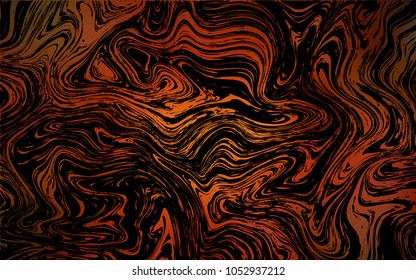 Dark Orange vector pattern with lamp shapes. Modern gradient abstract illustration with bandy lines. Marble design for your web site.