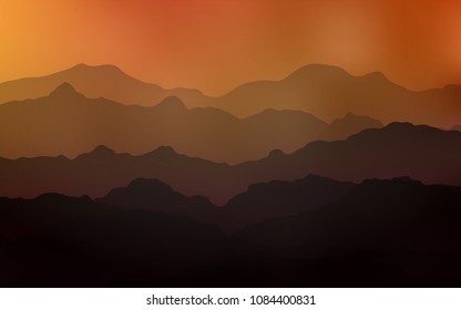 Dark Orange vector pattern with lamp shapes. Shining crooked illustration in mountain style. Mountain design for your web site.