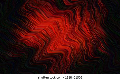 Dark Orange vector pattern with lamp shapes. Glitter abstract illustration with wry lines. A new texture for your  ad, booklets, leaflets.