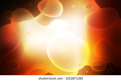 Dark Orange vector pattern with lines, ovals. Creative illustration in halftone memphis style with gradient. Pattern for your business design.