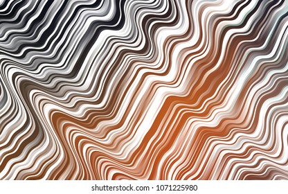Dark Orange vector pattern with lines, ovals. Modern gradient abstract illustration with bandy lines. The elegant pattern for brand book.