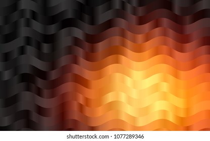 Dark Orange vector pattern with lines, ovals. A sample with blurred bubble shapes. A completely new marble design for your business.