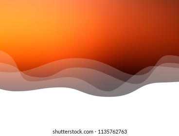 Dark Orange vector pattern with lines, ovals. Blurred geometric sample with gradient bubbles.  Textured wave pattern for backgrounds.