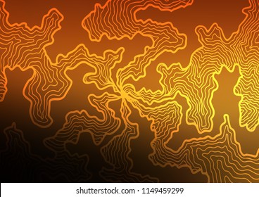 Dark Orange vector pattern with lines, ovals. Shining illustration, which consist of blurred lines, circles. Marble design for your web site.