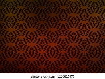 Dark Orange vector pattern with lines, rectangles. Colorful illustration with lines, cubes on abstract template. Best design for your ad, poster, banner.