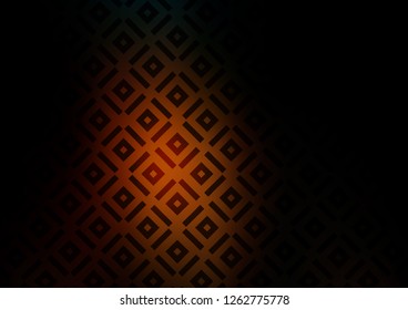 Dark Orange vector pattern with lines, rectangles. Modern geometric abstract illustration with lines, squares. Smart design for your business advert.