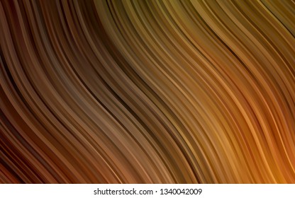 Dark Orange vector pattern with lines, ovals. A sample with blurred bubble shapes. The elegant pattern for brand book.