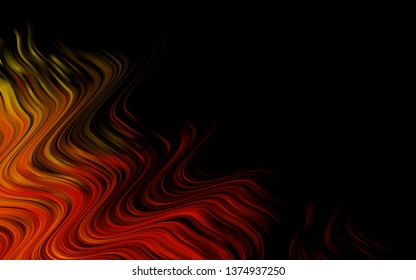 Dark Orange vector pattern with lines, ovals. Creative illustration in halftone marble style with gradient. Pattern for your business design.
