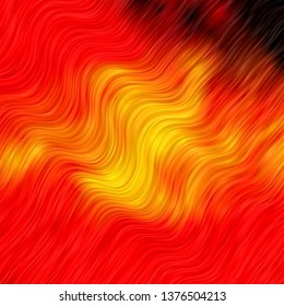 Dark Orange vector pattern with lines. Abstract illustration with gradient bows. Template for cellphones.