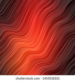 Dark Orange vector pattern with lines. Colorful abstract illustration with gradient curves. Pattern for websites, landing pages.