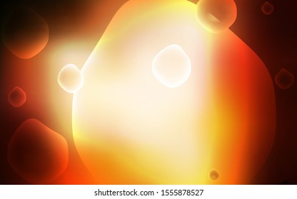 Dark Orange vector pattern with lines, ovals. Creative illustration in halftone memphis style with gradient. Pattern for your business design.