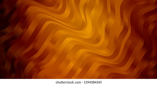 Dark Orange vector pattern with lines. Abstract illustration with gradient bows. Design for your business promotion.