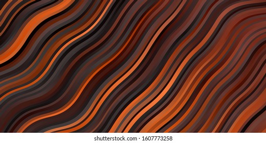 Dark Orange vector pattern with lines. Abstract illustration with bandy gradient lines. Pattern for booklets, leaflets.