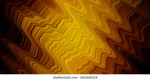 Dark Orange vector pattern with lines. Illustration in abstract style with gradient curved.  Best design for your posters, banners.