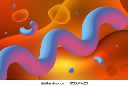 Dark Orange vector pattern with liquid shapes. A sample with blurred bubble shapes. Textured wave pattern for backgrounds.