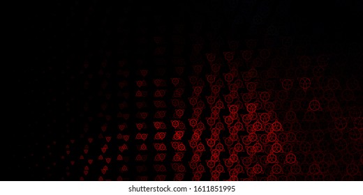 Dark Orange vector pattern with magic elements. Abstract illustration with gothic gradient shapes. Background for esoteric, mystic designs.