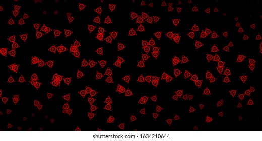 Dark Orange vector pattern with magic elements. Abstract illustration with gothic gradient shapes. Simple design for occult depiction.