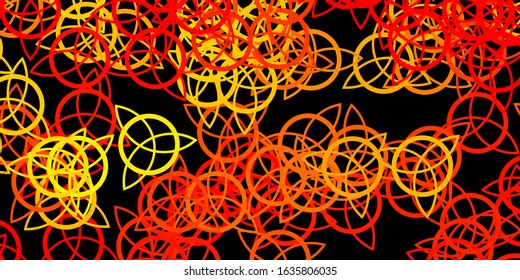 Dark Orange vector pattern with magic elements. Abstract illustration with gothic gradient shapes. Simple base for your occult design.