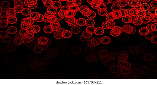 Dark Orange vector pattern with magic elements. Colorful mystic symbols with a gradient in ancient style. Best design halloween events.