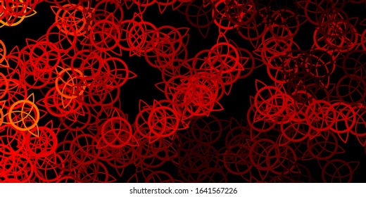 Dark Orange vector pattern with magic elements. Colorful mystic symbols with a gradient in ancient style. Design for magic, spiritual events.