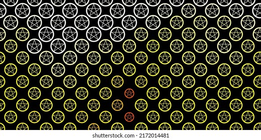 Dark Orange vector pattern with magic elements. Abstract illustration with gothic gradient shapes. Simple base for your occult design.