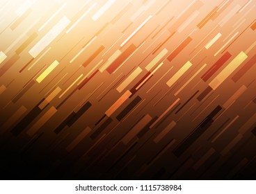 Dark Orange vector pattern with narrow lines. Decorative shining illustration with lines on abstract template. The pattern can be used for websites.